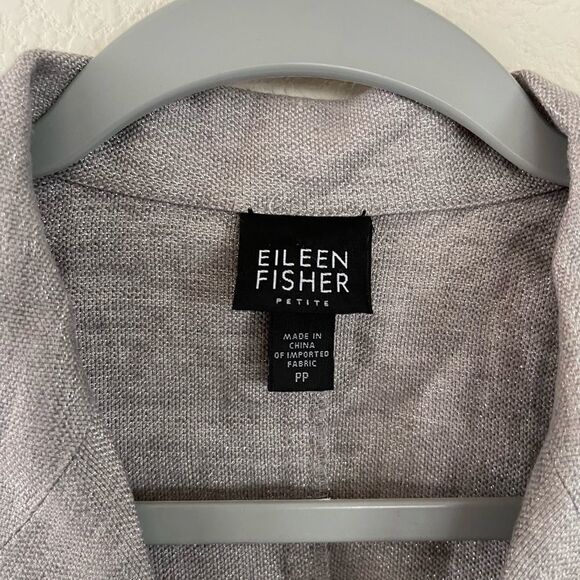 Eileen fisher linen metallic silver blazer - Picture 6 of 9